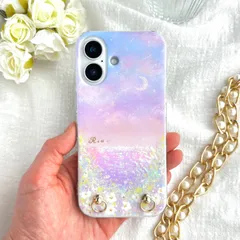 new⁎✧ パステルカラーの空と煌めく海　ニュアンスiPhoneケース　スマホケース　Android  名入れ　オーロラ　虹色　お花畑　カラフル　スマホショルダーストラップ　ギフト　母の日　iPhone17e iPhone17 Android 全機種対応