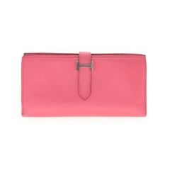 [Used] HERMES Bearn Soufflé Long Wallet, Women's/Men's, Pink, Brand