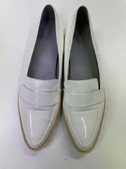 000.RANDA フェイクレザーシューズ 25cm　ローファー　ホワイト　厚底　式典にも