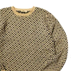 90's Jクルー ノルディック柄? クルーネック ウール ニット セーター (M) カーキ×黒系 総柄 90年代 旧タグ オールド J.CREW 巨人タグ アメリカ古着 USED ビンテージ ヴィンテージのサムネイル