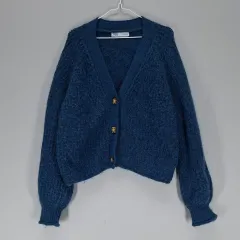 ZARA ザラ レディース 100% ニット カーディガン 春 秋 ブルー 04271