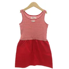 アニエスベー agnes b. ENFANT ボーダー ノースリーブワンピース 8 女の子 赤 レッド 白 ホワイト /GV ■GY14