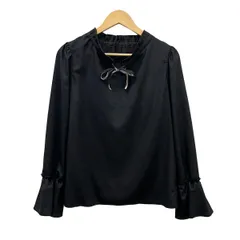 ブルーレーベルクレストブリッジ 長袖シャツブラウス サイズ38 M レディース美品  - 黒×アイボリー×マルチ プルオーバー/リボン/フリル