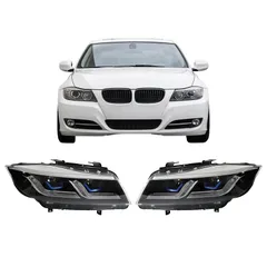 BMW ビーエムダブリュー E90 2005-2011年モデル 対応 ヘッドライト 黒灰色 外装改装 高輝度 視認性UP 高品質素材 防錆処理 専用設計 フィット感抜群 簡単取付 送料無料