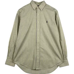 古着 ラルフローレン Ralph Lauren CLASSIC FIT マルチストライプ 長袖 ボタンダウンストライプシャツ メンズM相当/eaa495517