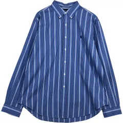 古着 ラルフローレン Ralph Lauren ストライプ柄 マルチストライプ 長袖 ボタンダウンストライプシャツ メンズXL相当/eaa495523