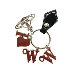 【※アウトレット※】【状態難あり／要確認】ヴィヴィアンウエストウッド Vivienne Westwood キーリング キーホルダー バッグチャーム 32363 725 KEYRING GADGET ILVW COR CORAL FLUO ブラウン+ゴールド