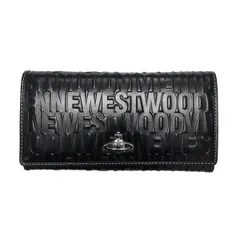 【※アウトレット※】ヴィヴィアンウエストウッド Vivienne Westwood 財布 長財布 フラップ式長財布 かぶせ 小銭入れ付き 1032VV30 211 EMBOSSED LOGO エンボスロゴ NERO ブラック