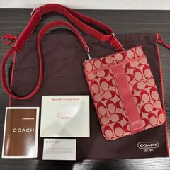 (r)COACH コーチ シグネチャー ショルダーバッグ 斜め掛け レッド/1803