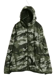 【お得なクーポン配布中!】 ノースフェイス 迷彩 マウンテンパーカー ジャケット メンズ L / アウトドア フルジップ ナイロン カモ ジャンパー ハイネック マンパ 総柄