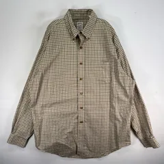古着 ブルックスブラザーズ Brooks Brothers 長袖シャツ チェック 胸ポケ ボタンダウン L  ベージュ系 マルチカラー メンズ