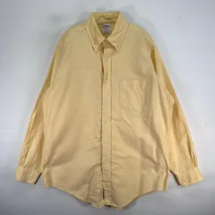 古着 ブルックスブラザーズ Brooks Brothers 長袖シャツ USA製 オックスフォード ボタンダウン M  イエロー系 無地 メンズ