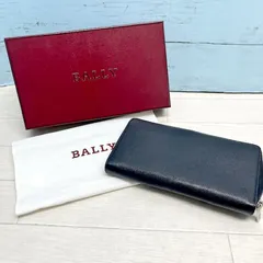 バリー（BALLY） 長財布 ラウンドファスナー ネイビー レザー メンズ レディース 箱付きのサムネイル