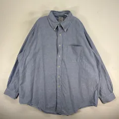 古着 ブルックスブラザーズ Brooks Brothers 長袖シャツ USA製 Makers ボタンダウン XL  ブルー系 無地 メンズ