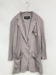 COMME CA ISM コムサイズム テーラードジャケット L ブラウン 無地 ロング丈 フードなし