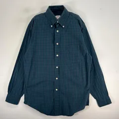 古着 ブルックスブラザーズ Brooks Brothers 長袖シャツ ボタンダウン 胸ポケ S  グリーン系 チェック メンズ