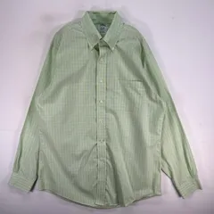 古着 ブルックスブラザーズ Brooks Brothers 長袖シャツ 胸ポケ ボタンダウン L  グリーン系 チェック メンズ