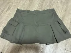 カーキ ミニ カーゴ スカート