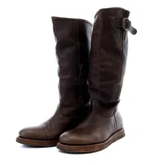 セッキアーリミケーレ SECCHIARI MICHELE for HEELANDTOE ブーツ ロング フラット レザー 36 23cm ダークブラウン /YO3