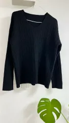 ケーブル編みニット 上下セット ブラック