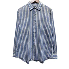 Polo by Ralph Lauren PHIRIP Cotton L/S Shirt 青白 17-34 XL相当 ラルフローレン 長袖シャツ ストライプ