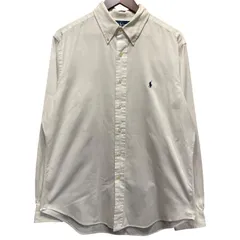 Polo by Ralph Lauren BD L/S Shirt 白 16-34 L相当 ラルフローレン ワンポイント 長袖シャツ