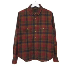 ジャックマン Jackman 長袖 シャツ チェック 胸ポケット MEDIUM レッド ブラウン v0712221 0731のサムネイル