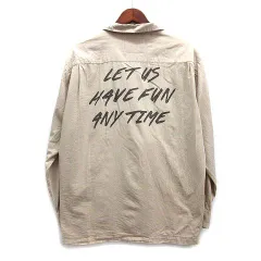 ベイフロー BAYFLOW オープンカラー シャツ 長袖 バックプリント ベージュ 2 BM1805YG01