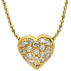 K18 天然ダイヤモンド 0.06ct ハートネックレス イタリア製チェーン 