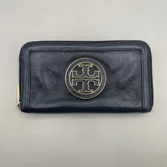 美品　TORY BURCH トリーバーチ　長財布　ラウンドファスナー　ビッグロゴ　ゴールド金具　レザー　黒　ブラック