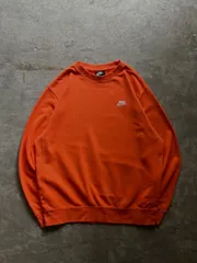 NIKE ナイキ クルーネックスウェット ワンポイントロゴ オレンジ L