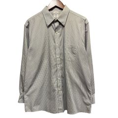 Brooks Brothers Stripe L/S Shirt 青白 XL相当 ブルックスブラザーズ 長袖シャツ ストライプ
