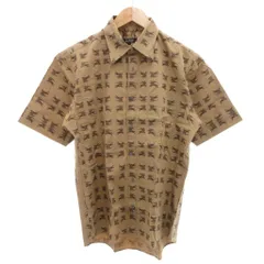 バーバリーブラックレーベル BURBERRY BLACK LABEL 半袖シャツ カジュアル 2 茶 ブラウン ホースロゴ柄 総柄 /GV ■GY03