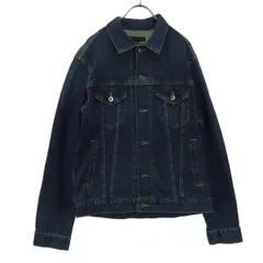 美品 UNIQLO ユニクロ トラッカー デニムジャケット L インディゴ メンズ 古着