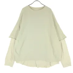 美品 TODAYFUL トゥデイフル 長袖 前V レイヤード トレーナー Free ライトベージュ レディース 古着