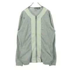 DESCENTE GOLF デサント ゴルフ 長袖 フルジップ ニットジャケット XL グレー メンズ 古着