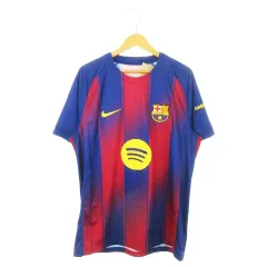 ナイキ NIKE ユニフォーム ホーム 半袖 レプリカ FCバルセロナ 2025/26 スタジアム ゲームシャツ 切替 ロゴ刺繍 プリント ラバー サッカー L 紺 ネイビー HJ4590-456 /MN12 ■GY11