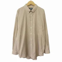 ランズエンド LANDS' END 00s シャツ ボタンダウン チェック コットン 16 1/2 ベージュ