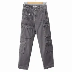 ザラ ZARA パンツ デニム ユーティリティ カーゴパンツ S ブラック 黒