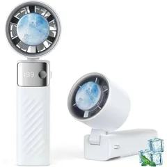 ミニ扇風機 携帯扇風機 手持ち扇風機 強力 静音 3 秒超速冷ハンディファン 冷却プレート搭載 携帯扇風機 手持ち扇風機 超高速大風量 5500mAh(ホワイト)