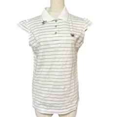 エムユースポーツ M・U SPORTS ゴルフウェア ポロシャツ ボーダー柄 ホワイト ベージュ 42