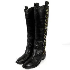 ジュゼッペザノッティデザイン GIUSEPPE ZANOTTI DESIGN ブーツ ロングブーツ レザー リング装飾 イタリア製 ブラック 黒 ゴールド 35のサムネイル