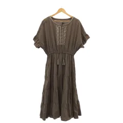 PINK HOUSE (ピンクハウス) 刺繍SSワンピース ブラウン FREE