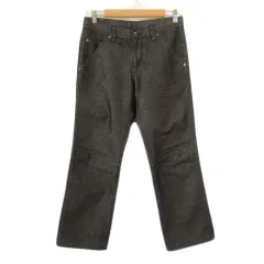 コムサイズム COMME CA ISM パンツ ストライプ ヘリンボーン デニム 立体裁断 M 黒 ブラックのサムネイル