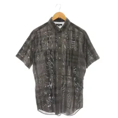 バーバリー ロンドン BURBERRY LONDON シャツ チェック 半袖 M グレー /DF ■GY53