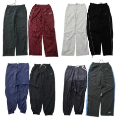 古着卸 まとめ売り ナイキ NIKE ウインドブレーカー パンツ 8枚セット (メンズ M ) バイカラー サイドライン スウォッシュロゴ 中古 NE1438