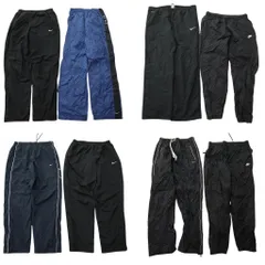 古着卸 まとめ売り ナイキ NIKE ウインドブレーカー パンツ 8枚セット (メンズ L ) スウォッシュ サイドライン 裾ファスナー 中古 NE1435