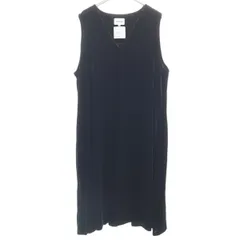 foufou フーフー 日本製 ノースリーブ ベロア ロングワンピース 0 ブラック レディース 古着