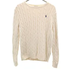 POLO RALPH LAUREN ポロラルフローレン 長袖 ケーブル ニット M ベージュ セーター レディース 古着