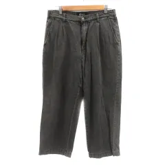 エイト 8 EiGHT デニムパンツ ジーンズ ワイドテーパードパンツ アンクル丈 M 黒 ブラック /YK7のサムネイル
